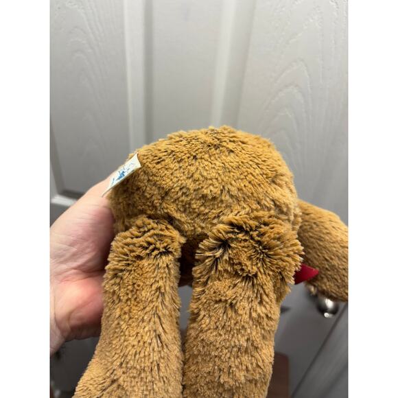 Hug Fun Brown Bear 17” Plush Stuffed Animal Red Bow Floppy Two Tone Super Soft - Picture 5 of 8